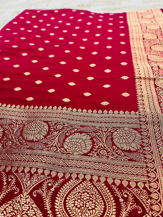 Bridal Pink Mashru Silk Saree with Royal Booti Weaving – MS03