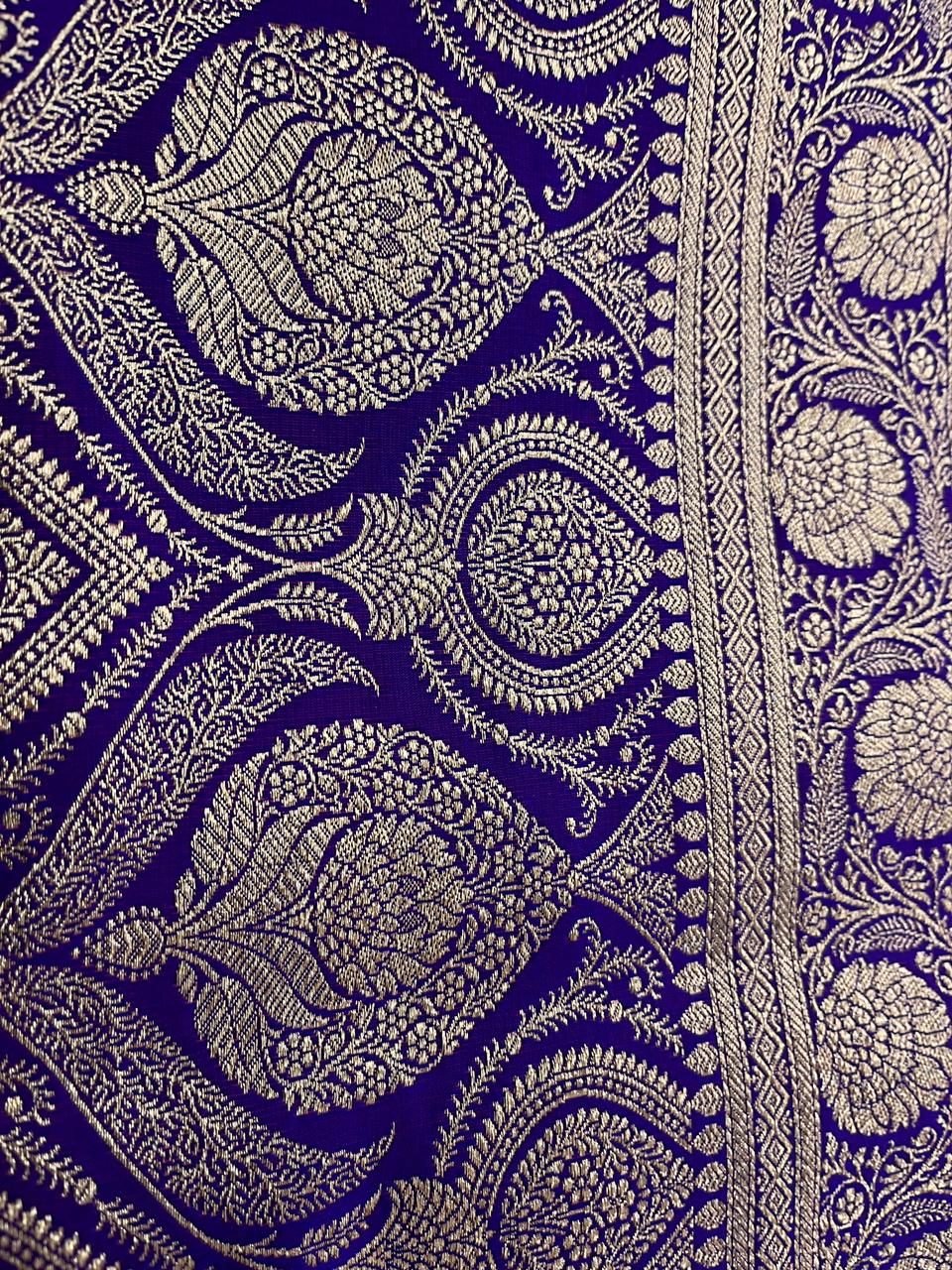 Midnight Purple Mashru Silk Saree Featuring Refined Booti Detailing – MS07