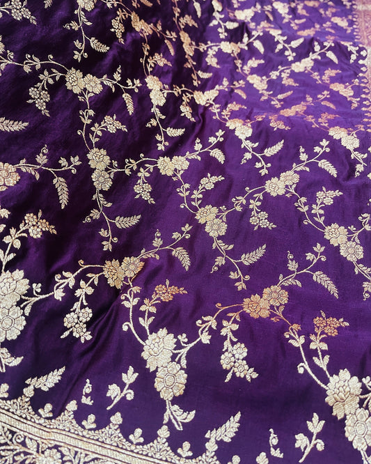 French Wine Dual Shade Mashru Silk Saree Showcases Subtle Jaal Weaving – MS14
