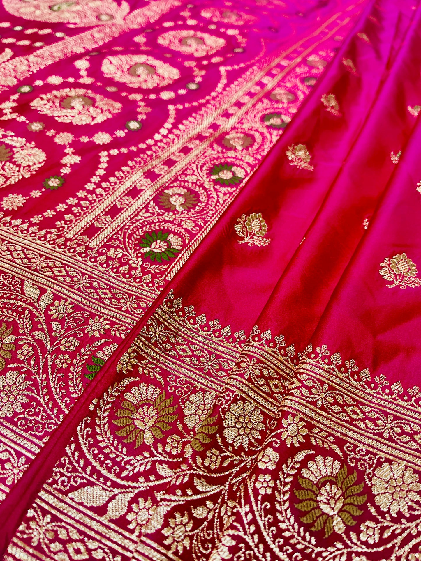 Wedding Pink Dual Shade Mashru Silk Saree Minakari Showcases Subtle buti & Pallu Weaving – MSM03