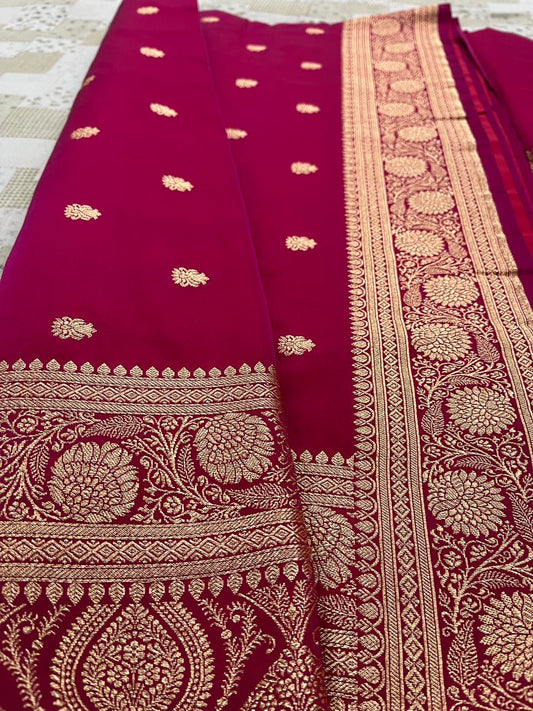Shade Pink Mashru Silk Saree Featuring Delicately Woven Booti Patterns – MS10