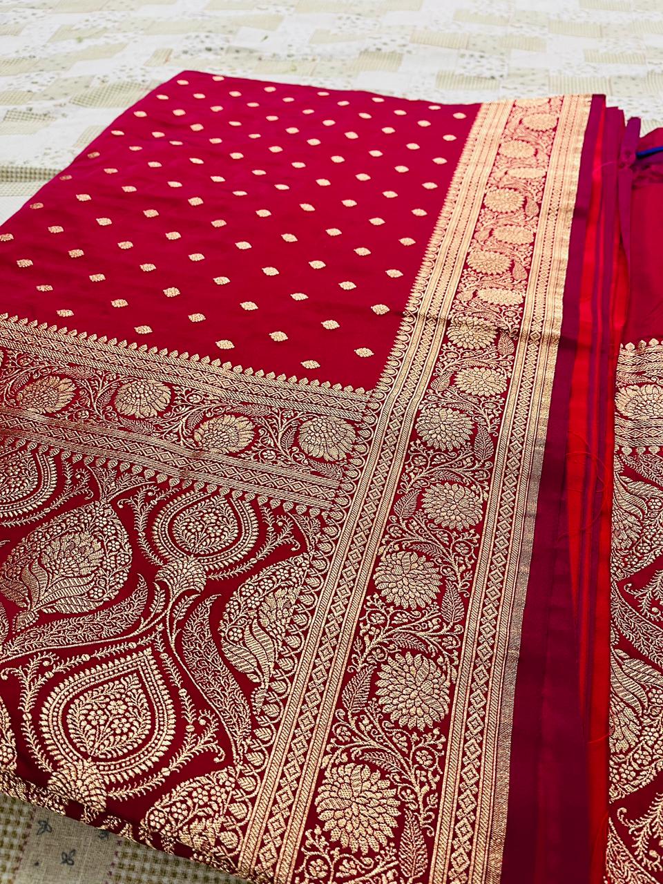 Bridal Pink Mashru Silk Saree with Royal Booti Weaving – MS03