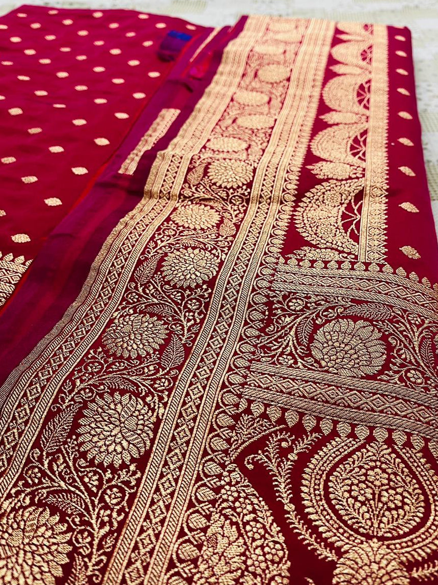 Bridal Pink Mashru Silk Saree with Royal Booti Weaving – MS03